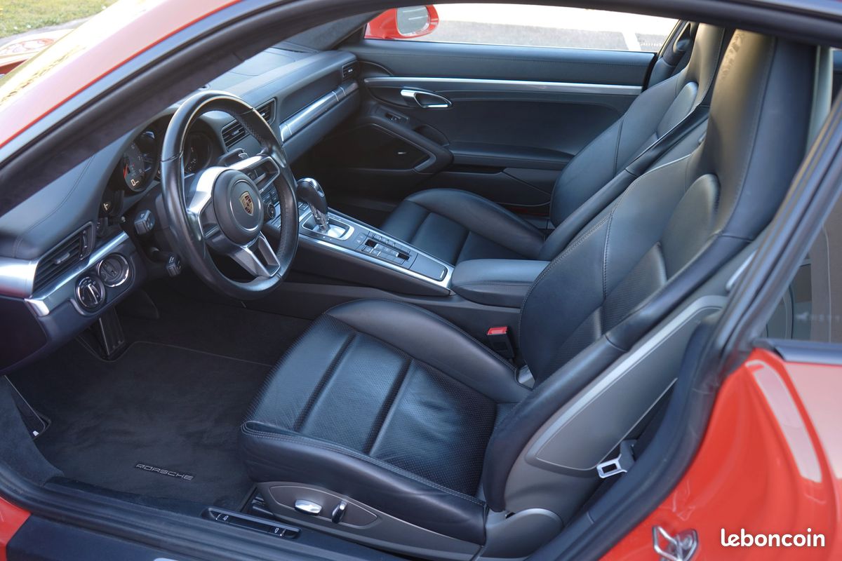 Porsche 991.2 Carrera 4S PDK Orange Lava Intérieur Full Cuir Noir Toit Ouvrant électrique Pack Chrono Sport Plus Echappement Sport à valves Bose Carplay (image 6)