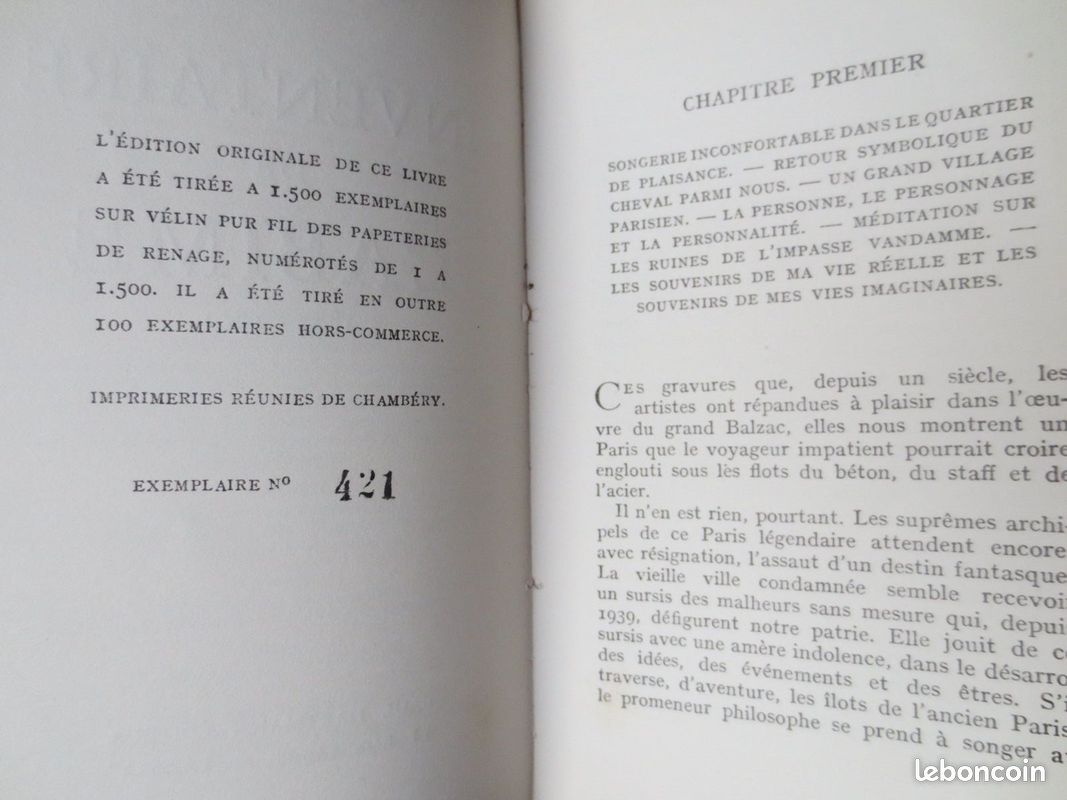 Georges Duhamel - Livre " Inventaire de l'Abîme " exemplaire originale numéroté sur vélin pur fil - Editeur Paul Hartmann - 1944 - TBE - (image 2)