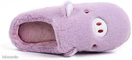 YILANLAN Pantoufles Femmes Cochon Mignon - Chaussons Fourrure Chaude Hiver Animaux