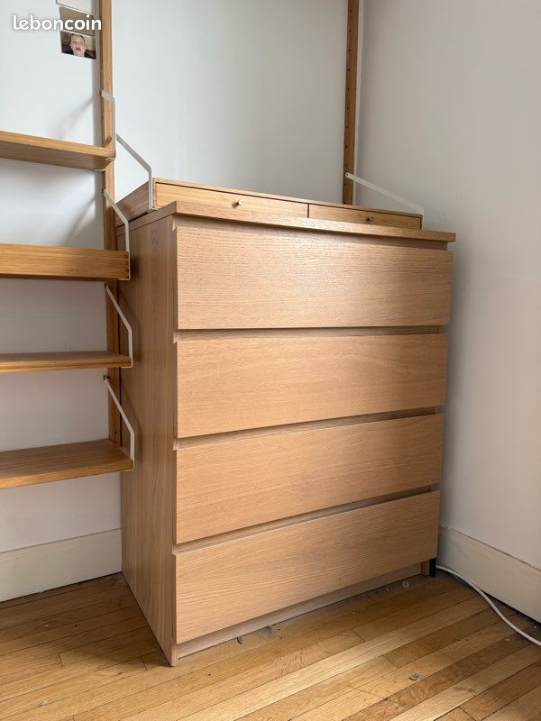 Commode Malm IKEA chêne blanchi (image 2)