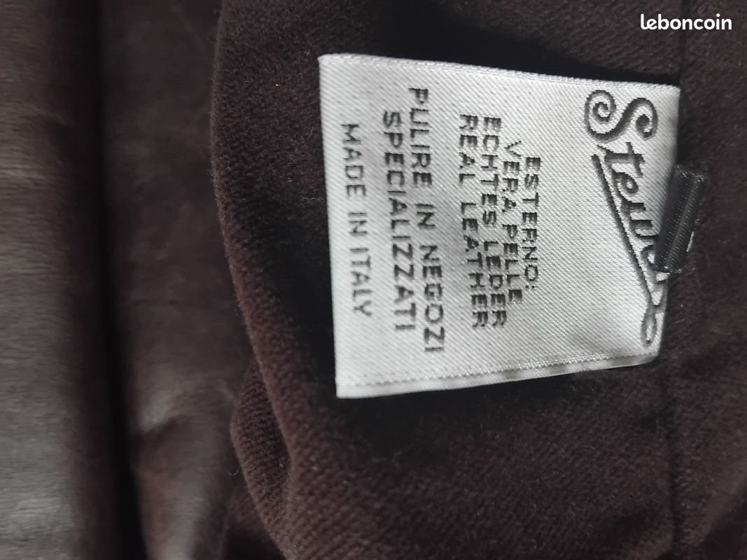 Blouson cuir véritable italien Stewart – style biker – très bon état (image 4)