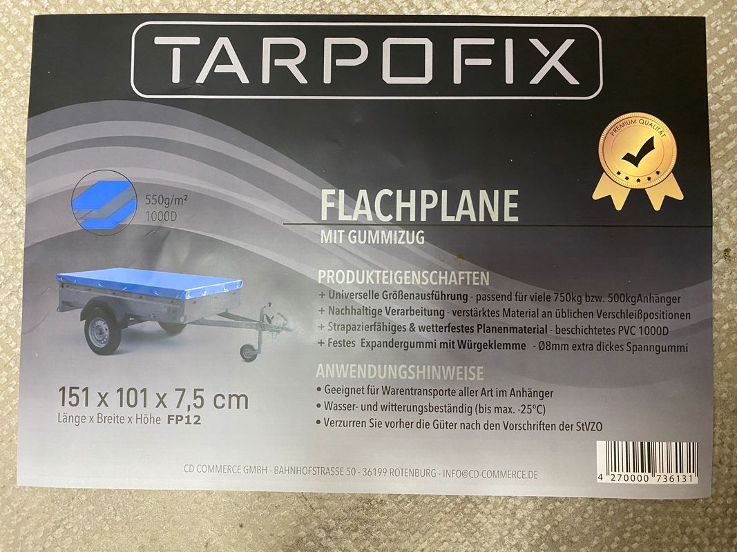 Tarpofix Bâche protection plate 151 x 101 x 7,5 cm - 40