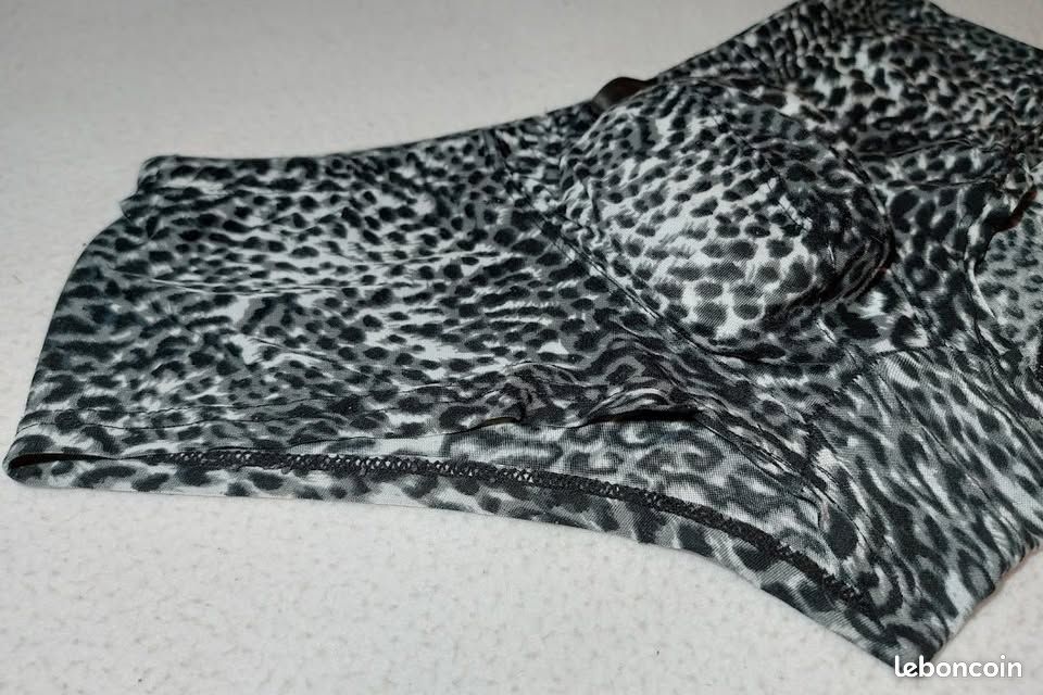 Xuba 2 Boxers Homme Fantaisie Coupe Shorty Gris Feuillage Léopard & Gris Imprimé Léopard Taille M (image 8)