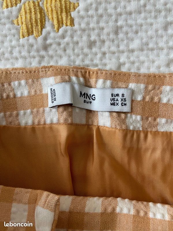 Jupe Midi Beige Mango Taille S Femme - Occasion Très Bon état