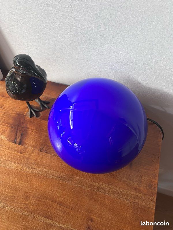 Lampe champignon tactile bleu - vintage (image 4)
