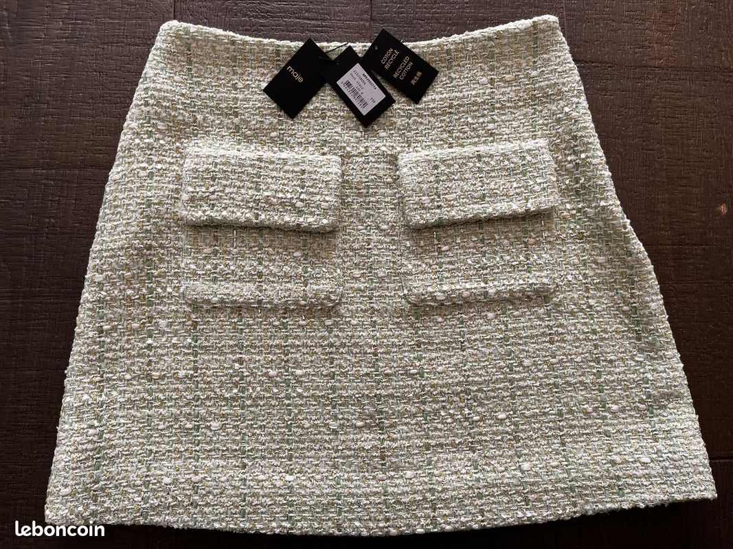 Jupe courte MAJE verte taille M (image 4)