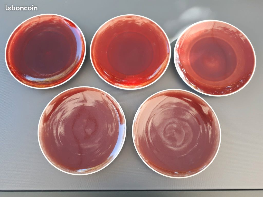 assiettes dessert JL Coquet Jaune de Chrome Limoges Tellure