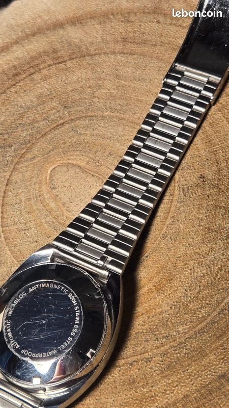 Boîtier montre automatique vintage NOS acier + bracelet intégré + verre – 35,7 mm (image 3)