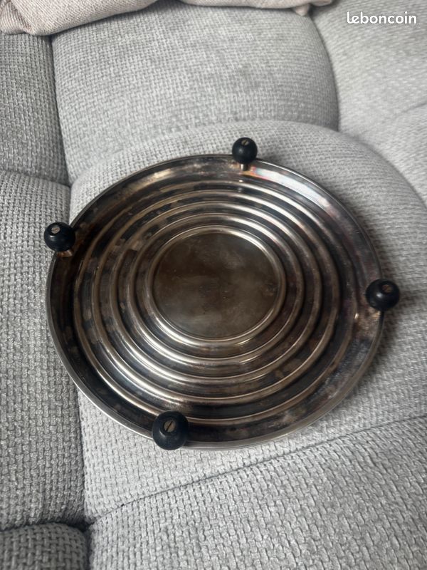 Serviteur mendiant CHRISTOFLE modèle ONDULATION métal argenté ART DÉCO