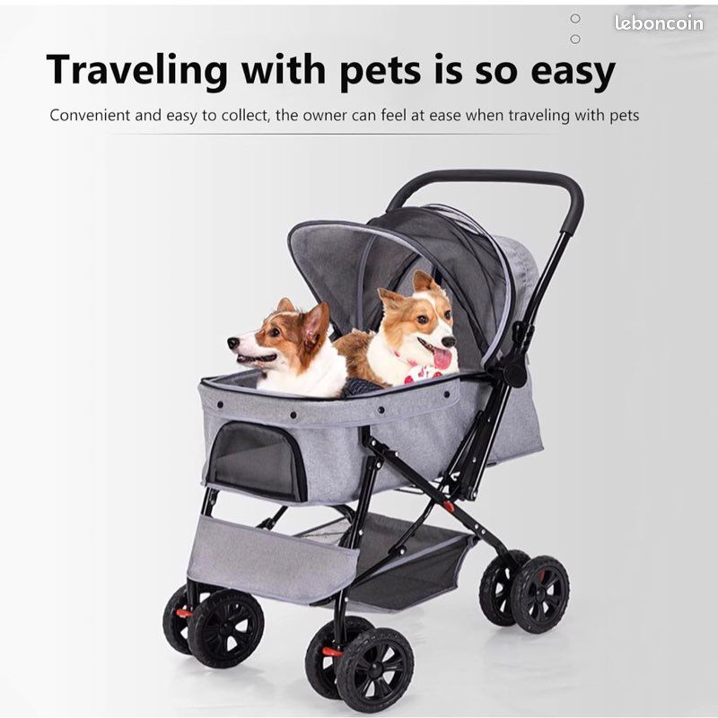 Poussette bidirectionnelle pour Petits Chiens Moyens, Chariot de - Main Image
