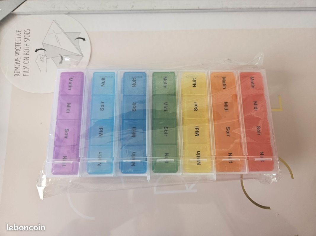 Pilulier Semainier Safe+Sound - 7 Compartiments Détachables, Transparent, Neuf, Idéal Pour Médicaments