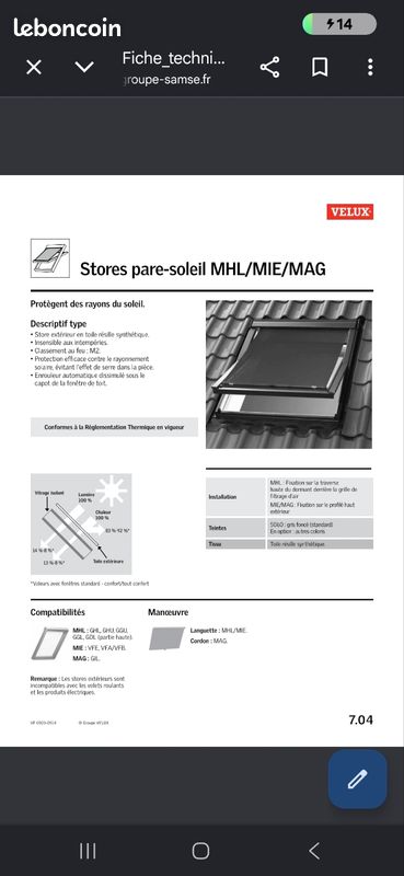 Store pare-soleil extérieur Velux (image 5)