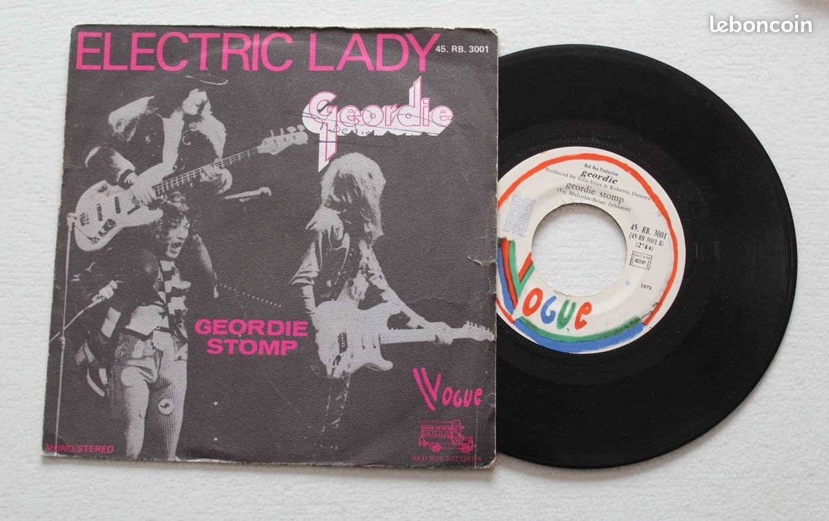 Geordie - Brian Johnson - AC/DC , electric lady / geordie stomp , 45 tours (image 1)