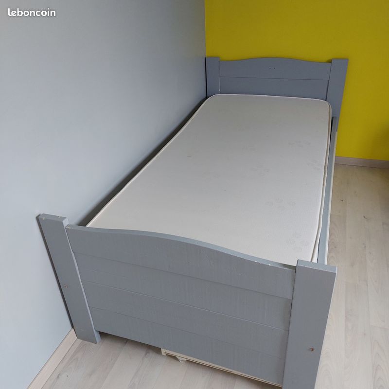 Lit enfant + sommier + matelas + tiroir (image 3)