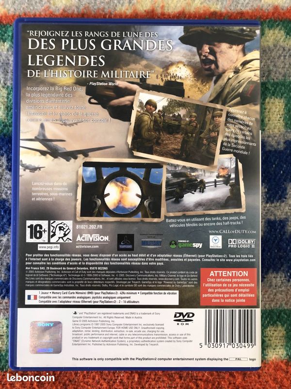 Jeu Call Of Duty 2: Big Red One Pour PS2 – Complet En Très Bon état – Boîte, Notice Incluses