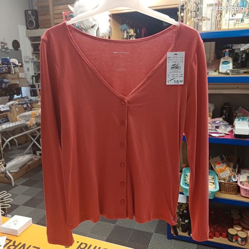 Cardigan Femme Rouge Élégant Camaïeu 4237 Vêtements