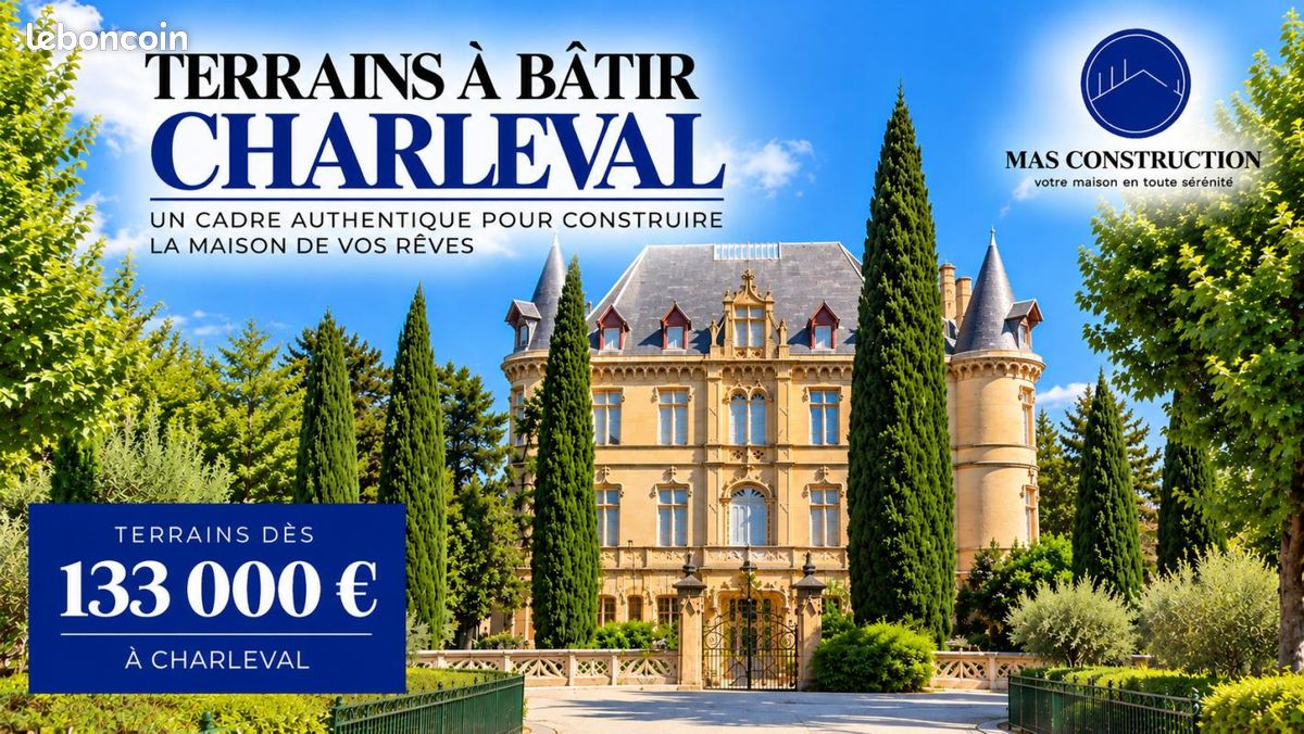 Terrain 372 m² · à Charleval · 133 000 €