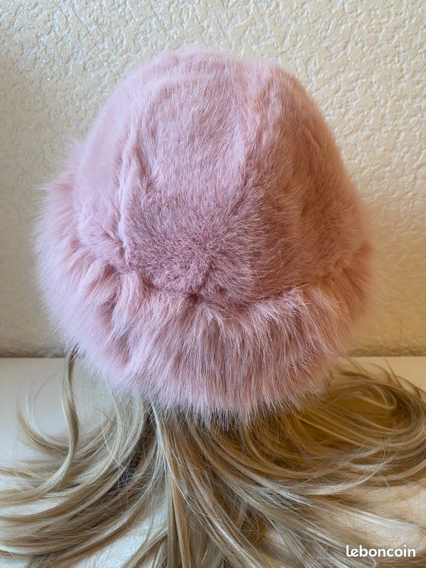 Bonnet D'hiver Rose Pompons Fausse Fourrure - Femme, Taille Unique, Neuf