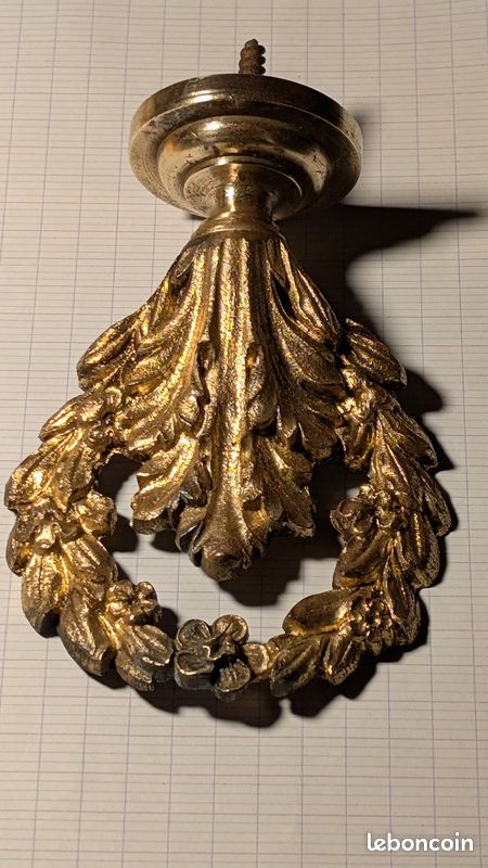 2 Embouts De Rideau Bronze Art Nouveau, Super Patine Dorée, Déco Rétro