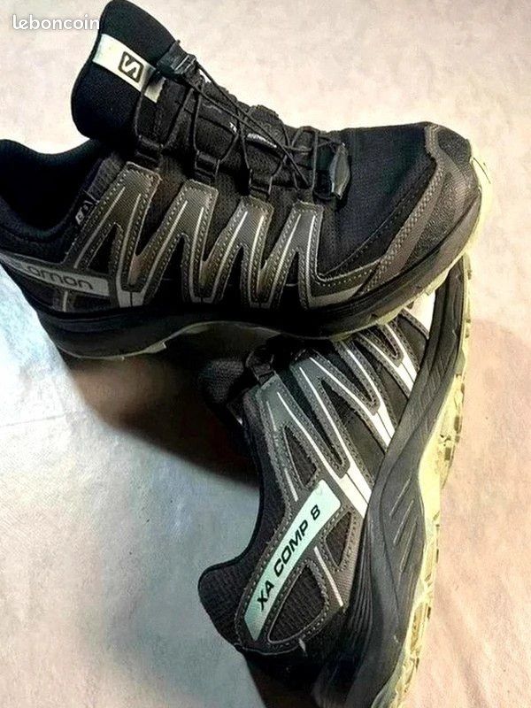 Basket / chaussure Salomon XA Comp 8 Trail Running | Taille 42⅔ | Gris Noir / bleu ciel (image 1)