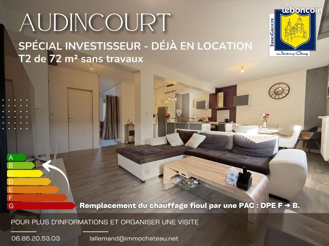 Appartement 2 pièces 72 m² · à Audincourt · 72 m² · 69 000 €