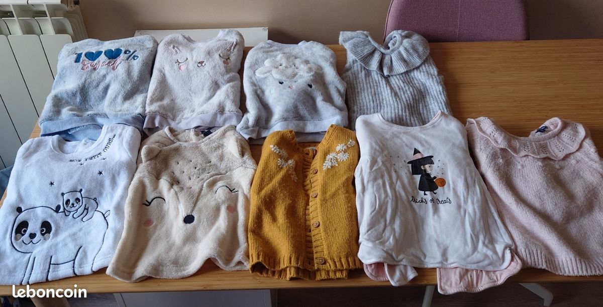 Lot de 9 pulls chaud 18 mois (image 1)