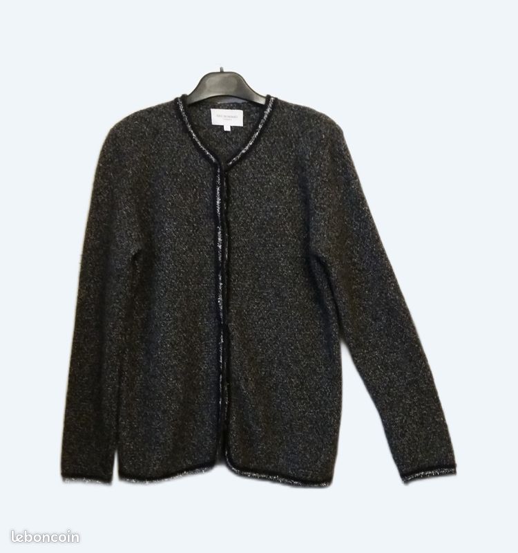 Gilet cardigan eric bompard 100% cachemire gris chinne t s Vêtements