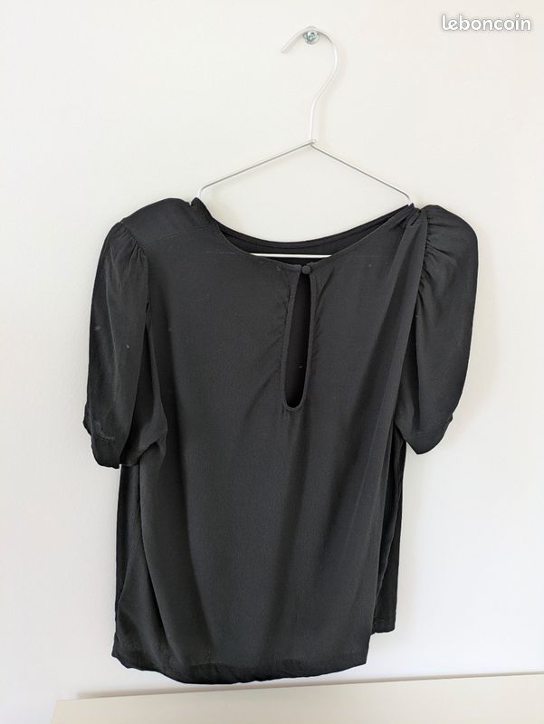 Haut/top fluide noir manches ballon T44 (image 2)