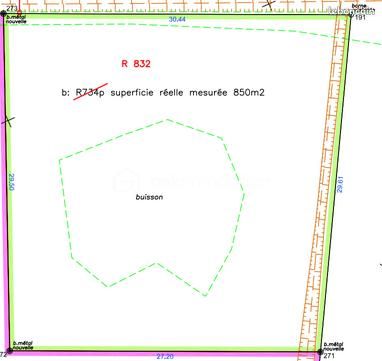 Terrain 850 m² Pruniers