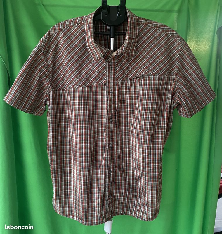 CHEMISE Homme QUECHUA OXYLANE taille 4XL écossais rouge marron bleu blanc (image 4)