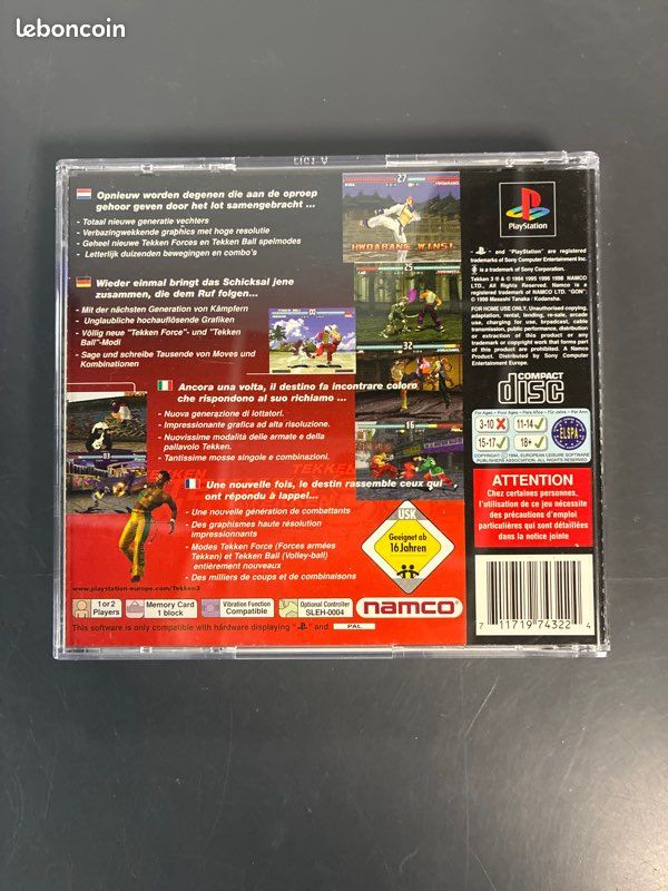 TEKKEN 1 GREATEST Hits sony PLAYSTATION 1 PS1 Mint Condition Disque