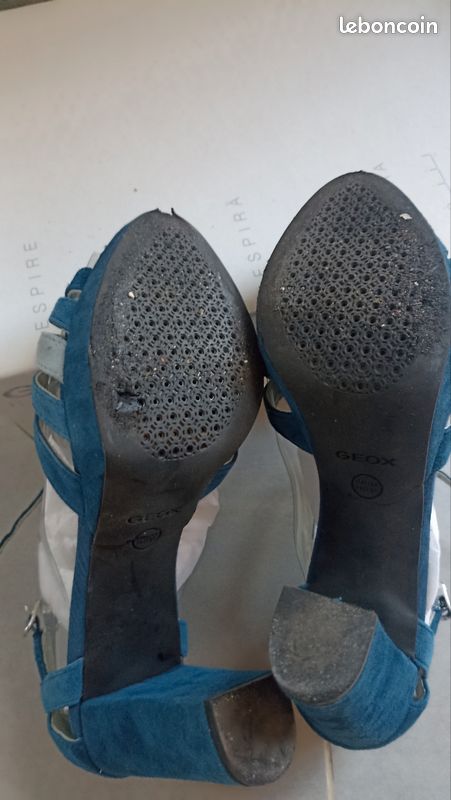 Sandales talons hauts bleu canard Geox (image 7)