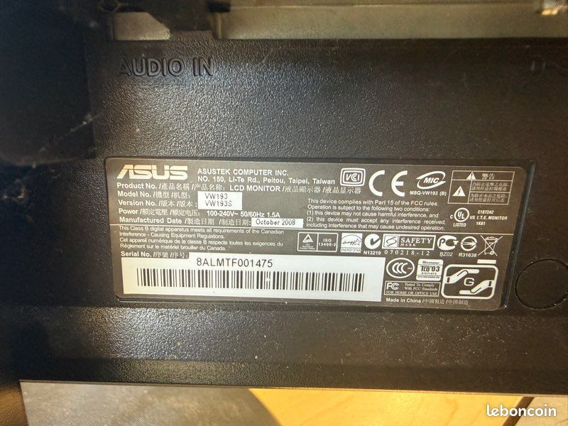 Moniteur ASUS VW193S 19 pouces (image 3)