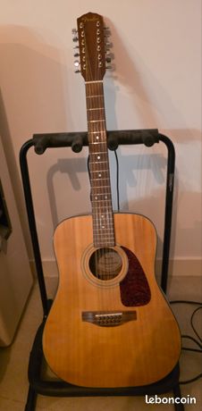 Guitare Acoustique 12 Cordes J&D D-110-12 Natural - Dreadnought Pour Débutants, Finition Brillante