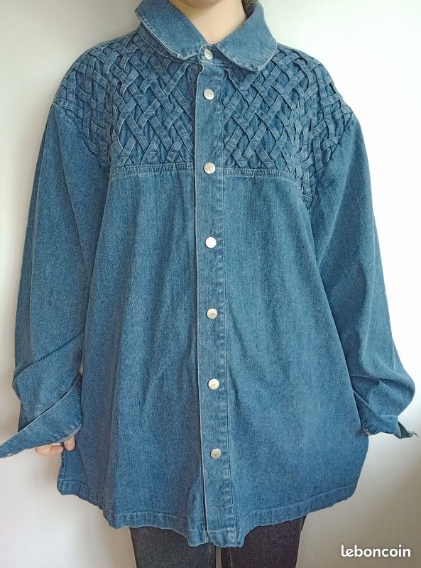 Chemise en jean bleu denim, veste, surchemise, western, fisherman (image 6)