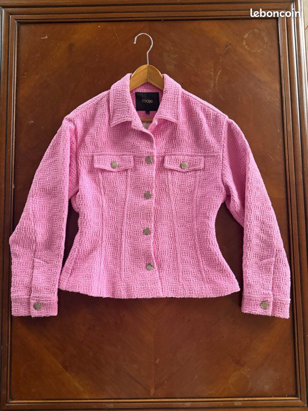 Blazer en tweed rose Maje taille 38/M - Vêtements display picture 1