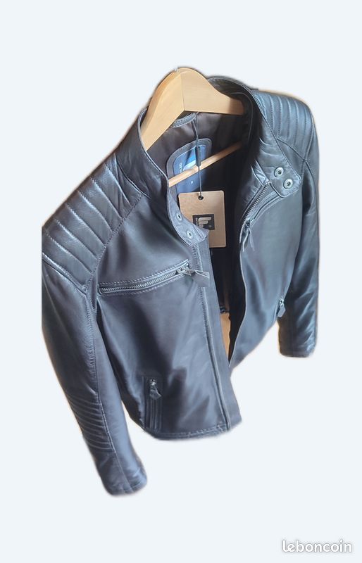 Blouson cuir marron foncé. Totalement NEUF (image 1)