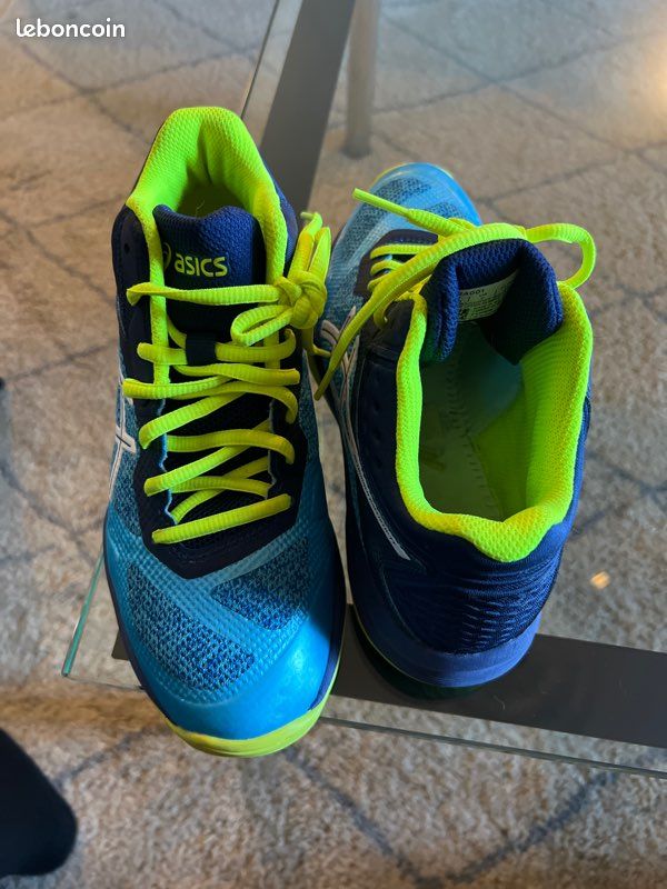 Baskets Asics Femme – Taille 38 – Bleu Vert fluo Chaussures