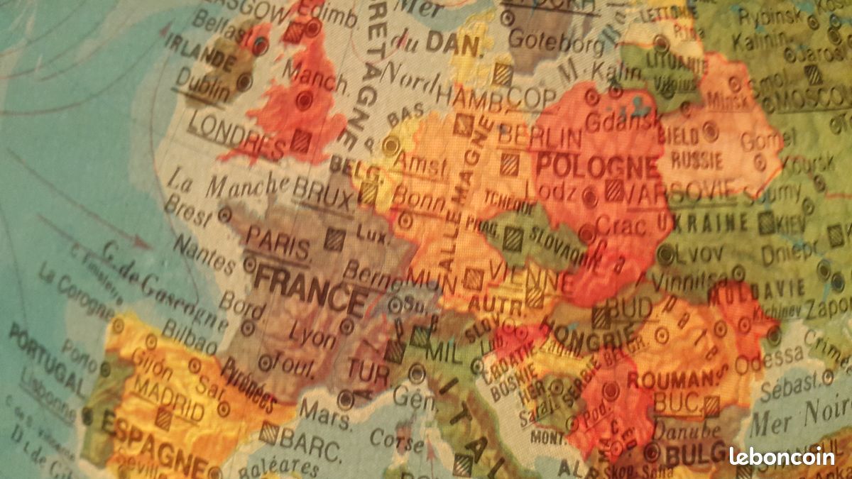 Jolie mappemonde lumineuse globe terrestre vintage (image 3)