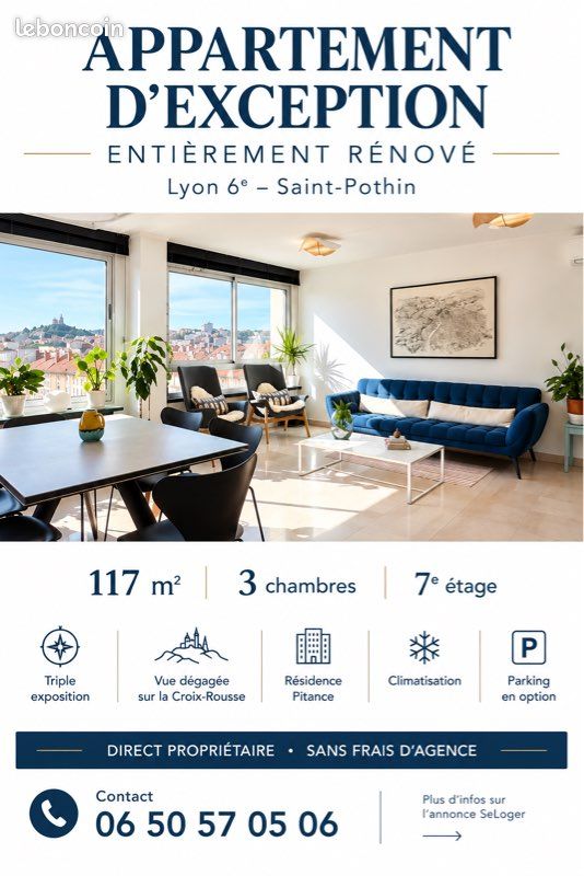 Appartement 4 pièces 117 m² · à Lyon · 117 m² · 660 000 €