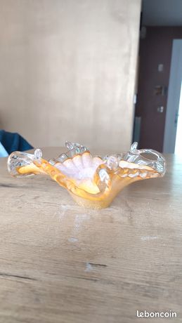 Coupelle Murano Bullicante Verre Bullé - Vert, Blanc, Opalescent, Style Midcentury