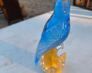 Figurine Oiseau Perroquet En Verre – Décoration Printanière, Fait Main