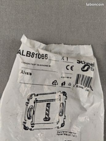 Prise Téléphonique Schneider 8 Contacts - ALB45366 - Blanc - Neuve