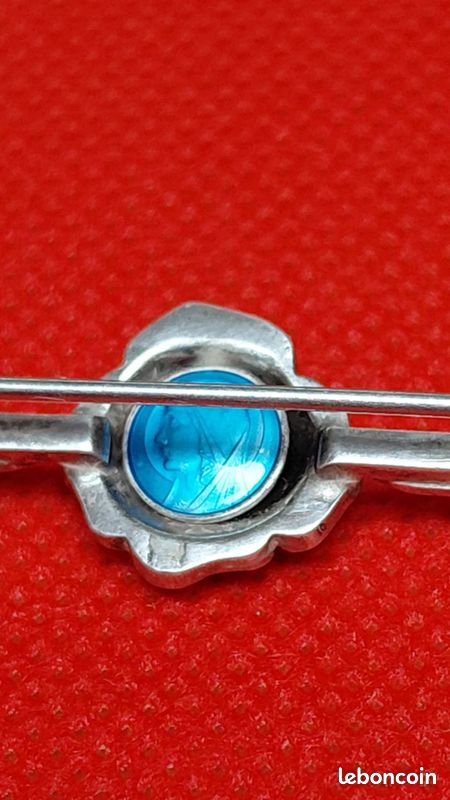 Broche Art Déco En Argenté Avec Marcassites - Vintage - état Parfait