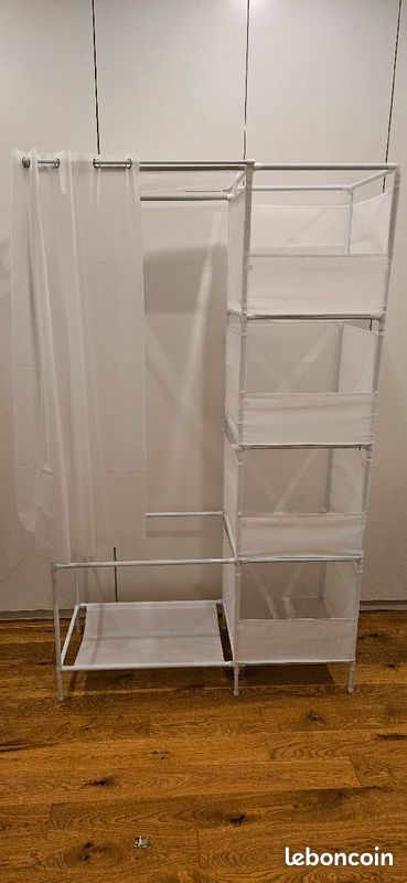 Penderie en tissu et métal blanche neuve (image 3)