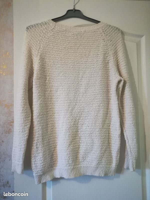 Pull blanc en coton T42 (image 8)