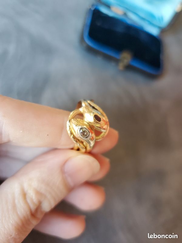 Bague ancienne serpents or jaune (image 2)