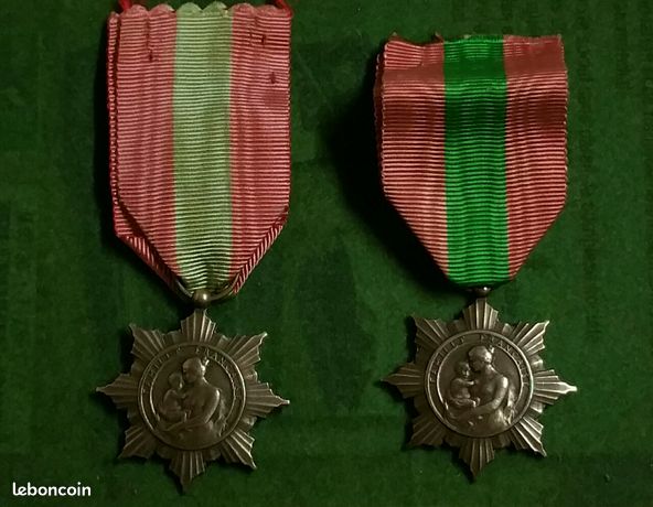 Deux médailles de la famille française , deux modèles différents