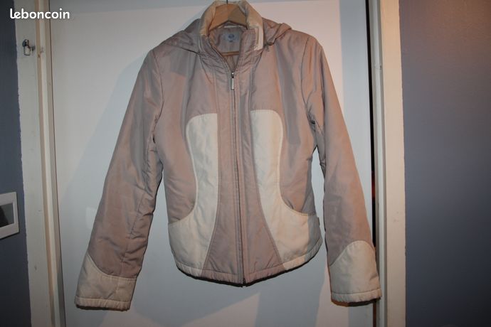 Blouson beige à capuche