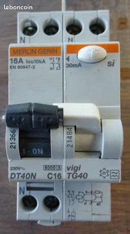 Disjoncteur 16 Amp avec différentiel 30 mA Modulaire